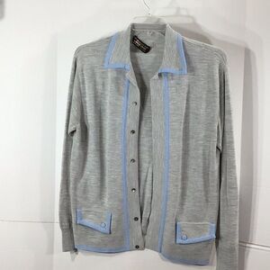 Vintage Paolo Carini gray knit cardigan L